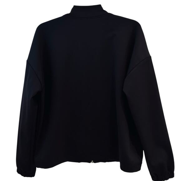 Banana Republic Standard Neoprene Bomber Scuba Jacket Black Medium - Picture 8 of 10